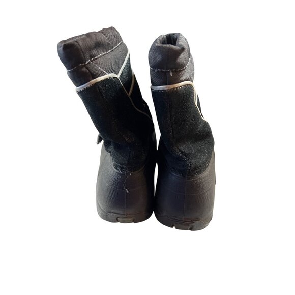 Totes Winter Boots Kids Black 1 Grey Insulated Snow Boots Hook and Loop Closure - Picture 4 of 8